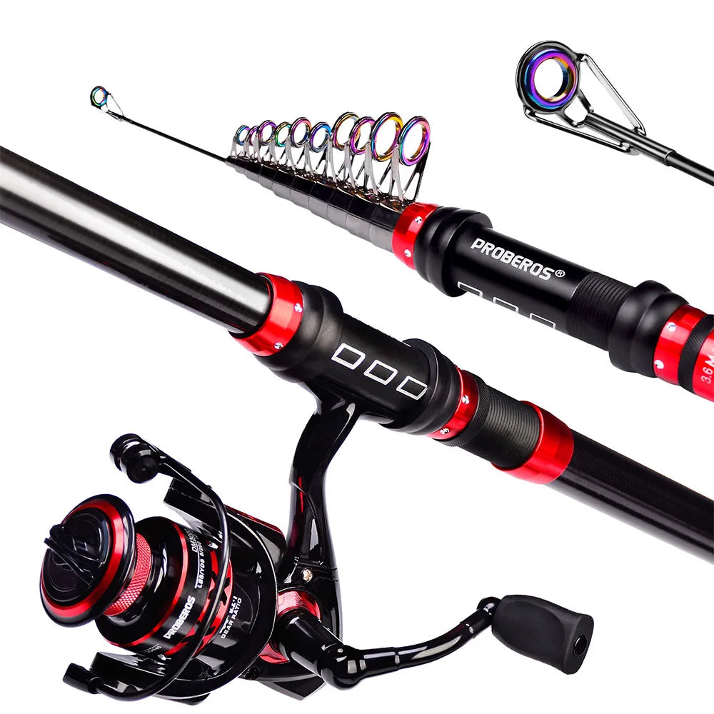Telescopic Fishing Rod & Reel Combo Kit with Lures & Bag