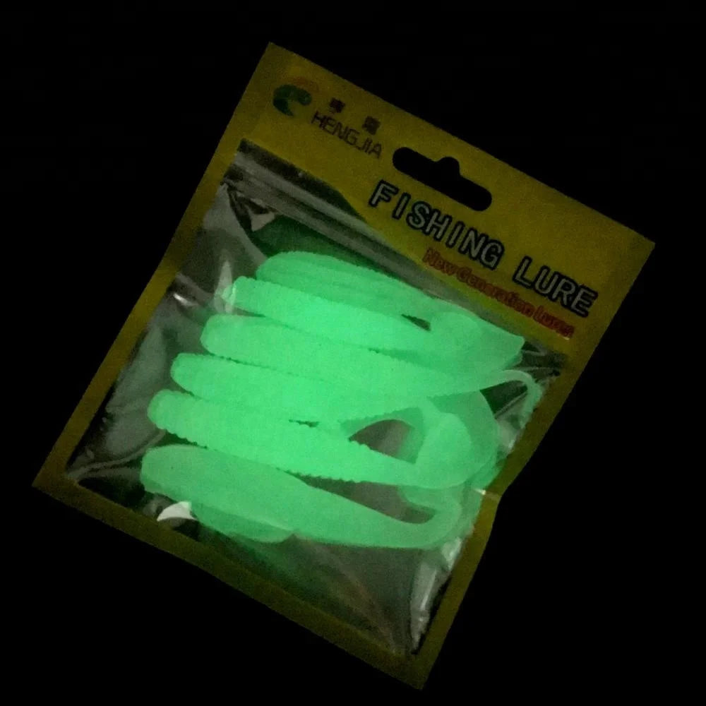 Glow Soft Swimbait Set — 6 Luminous Paddle-Tail Lures