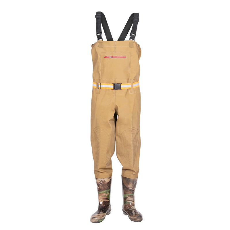 Bootfoot Chest Waders — Waterproof Nylon, Cleated Boots