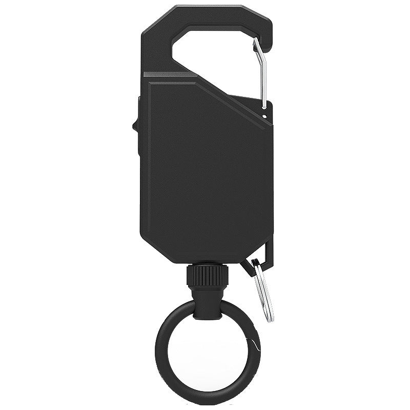 Retractable Fishing Gear Tether — Steel Wire, Locking Carabiner