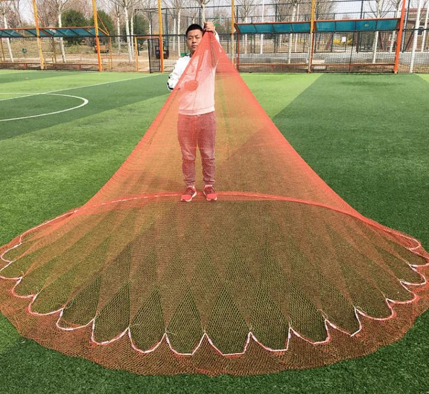 Hand Throw Cast Net — Drawstring, Weighted Sinkers