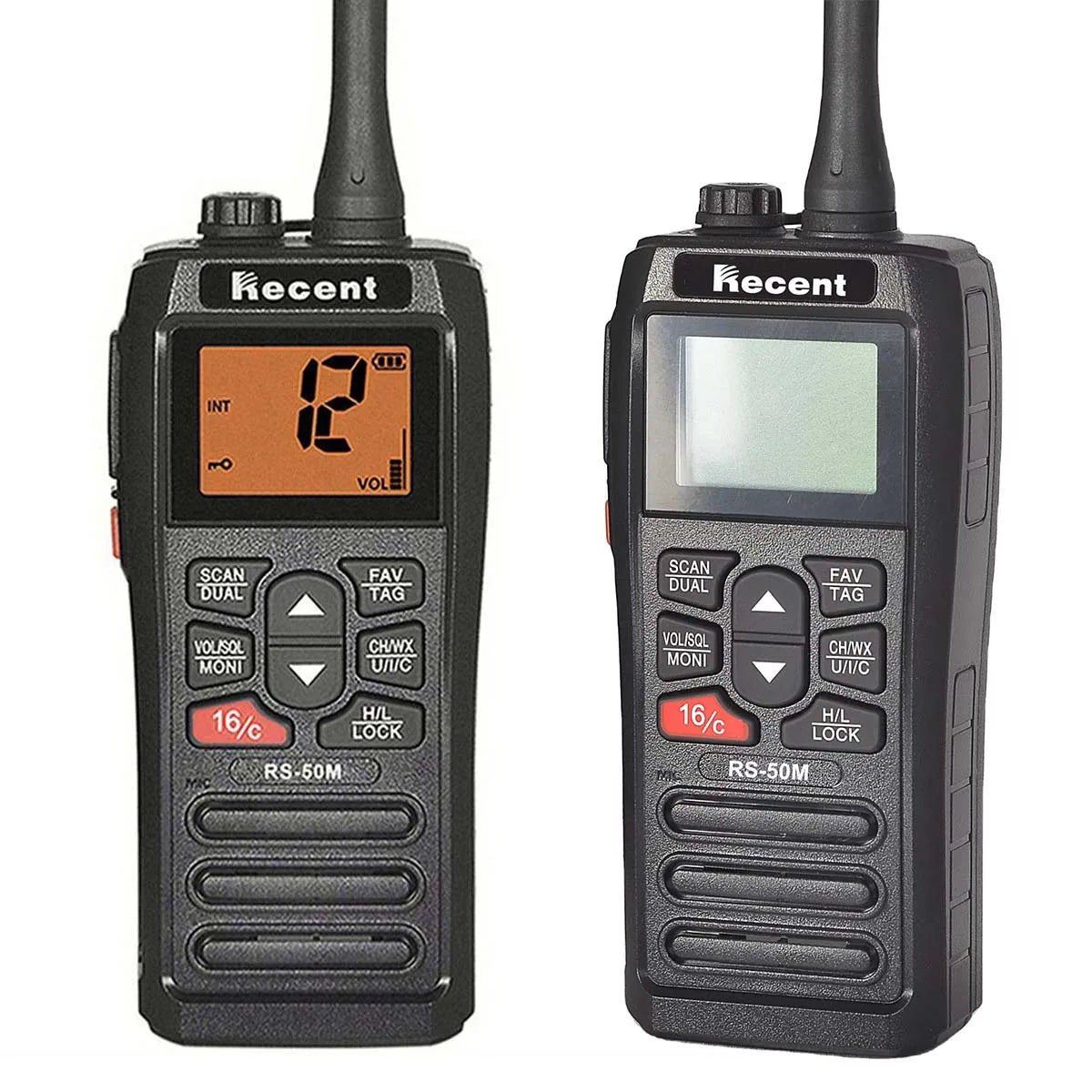 Floating VHF Marine Radio — IPX7, Flash Alarm, USB Charge
