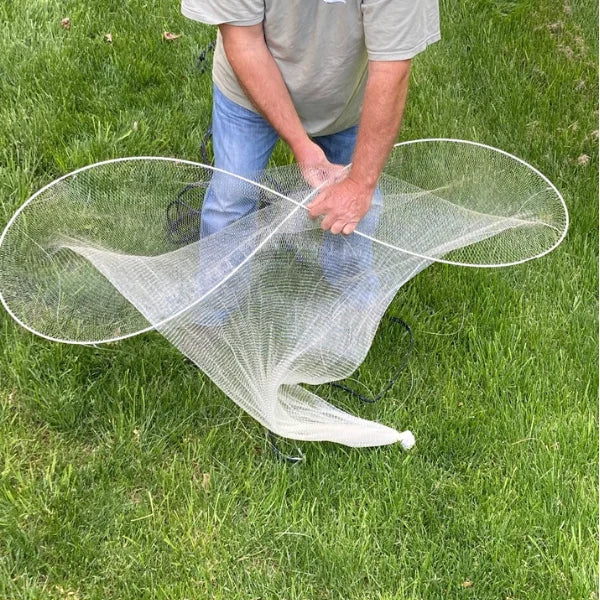 Collapsible Hoop Bait Trap Net — Stainless, Drop-Net