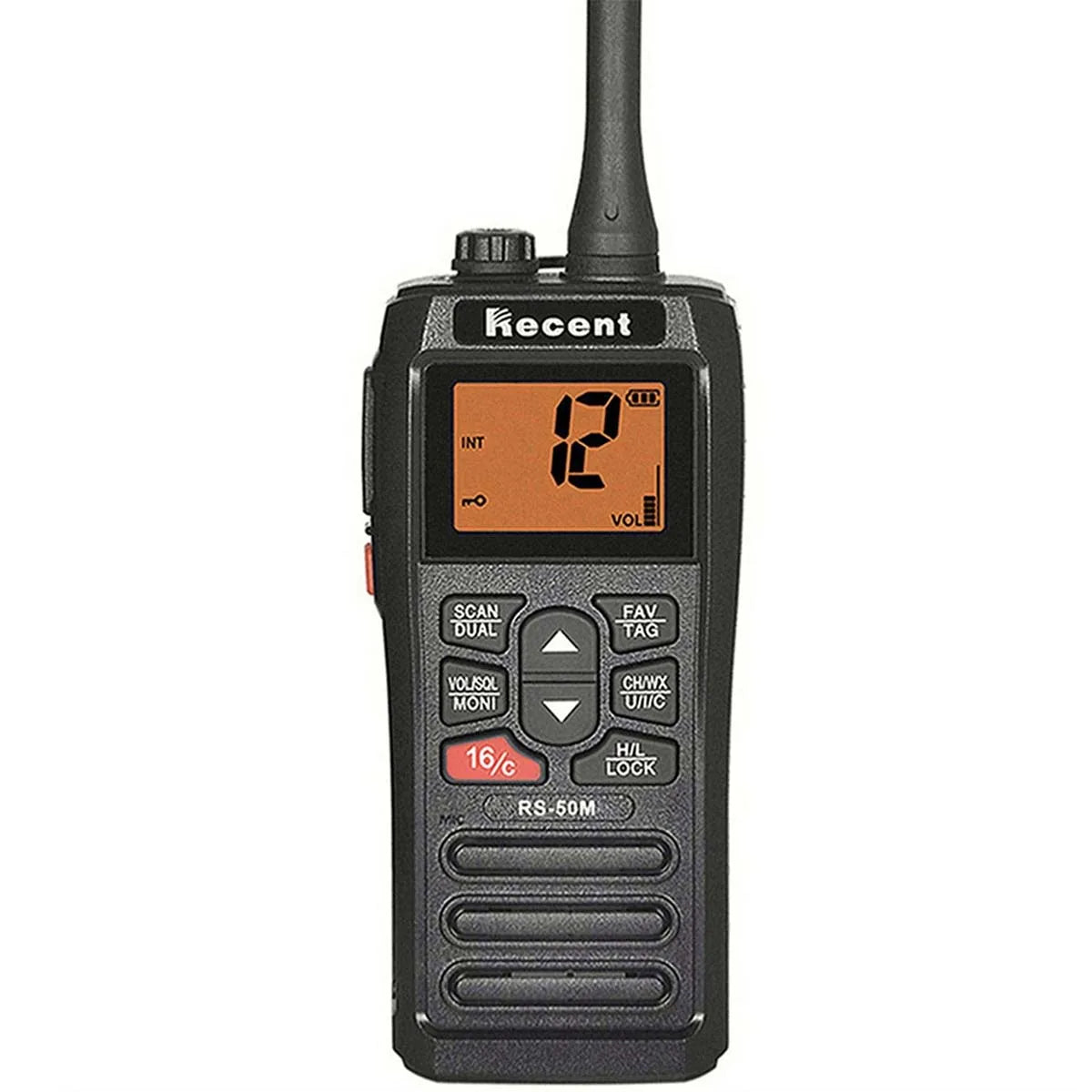 Floating VHF Marine Radio — IPX7, Flash Alarm, USB Charge