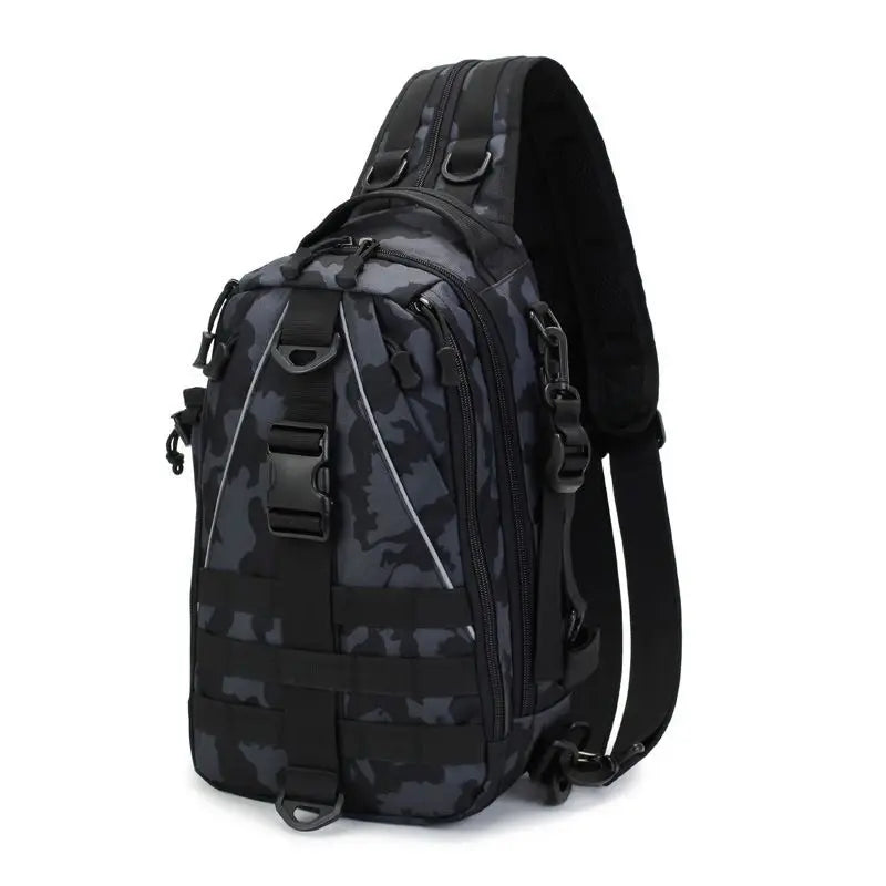 Fishing Sling Backpack — Built-In Rod Holder & Tackle Storage