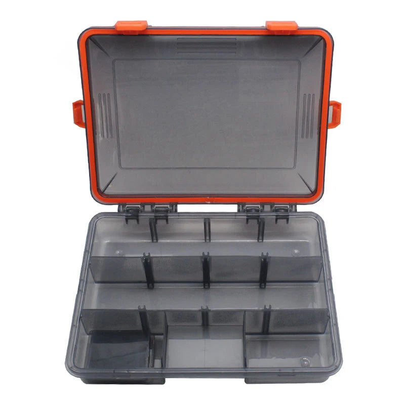 Waterproof Tackle Box — 4-Lock Seal, Adjustable Inserts