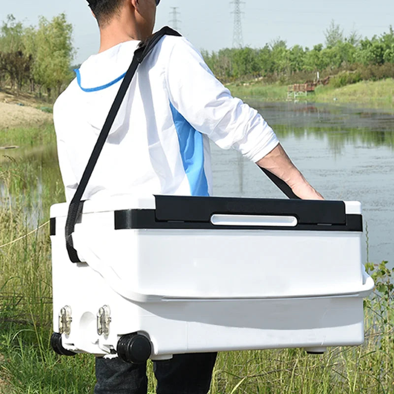 Padded Shoulder Carry Strap — Adjustable, Anti-Slip Cooler & Tackle Box Sling