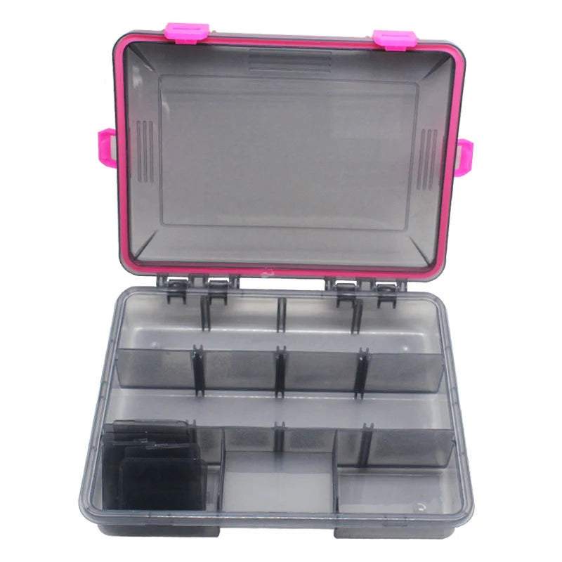 Waterproof Tackle Box — 4-Lock Seal, Adjustable Inserts
