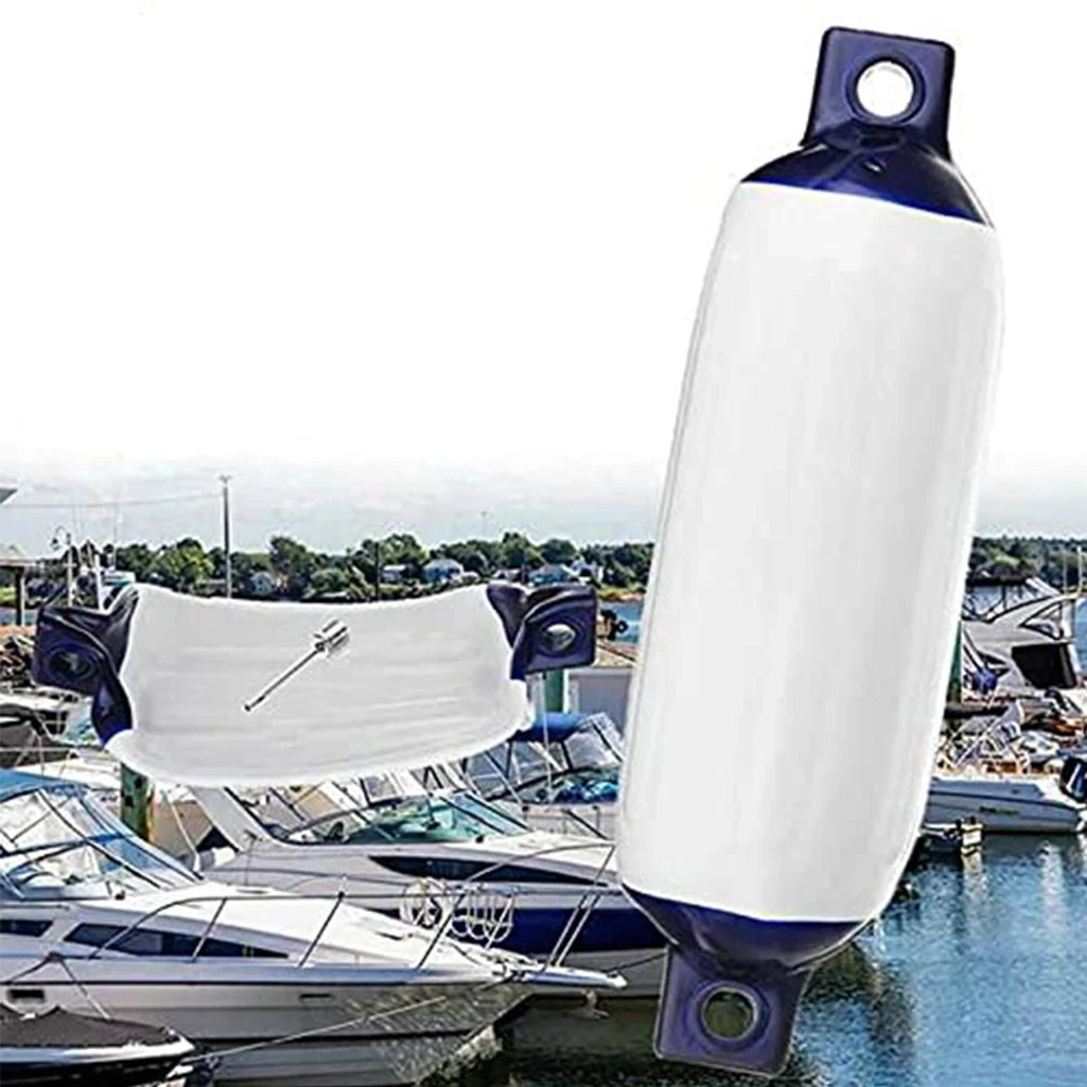 Marine Boat Fender 4.5"x16" - Ribbed Twin-Eye Bumper
