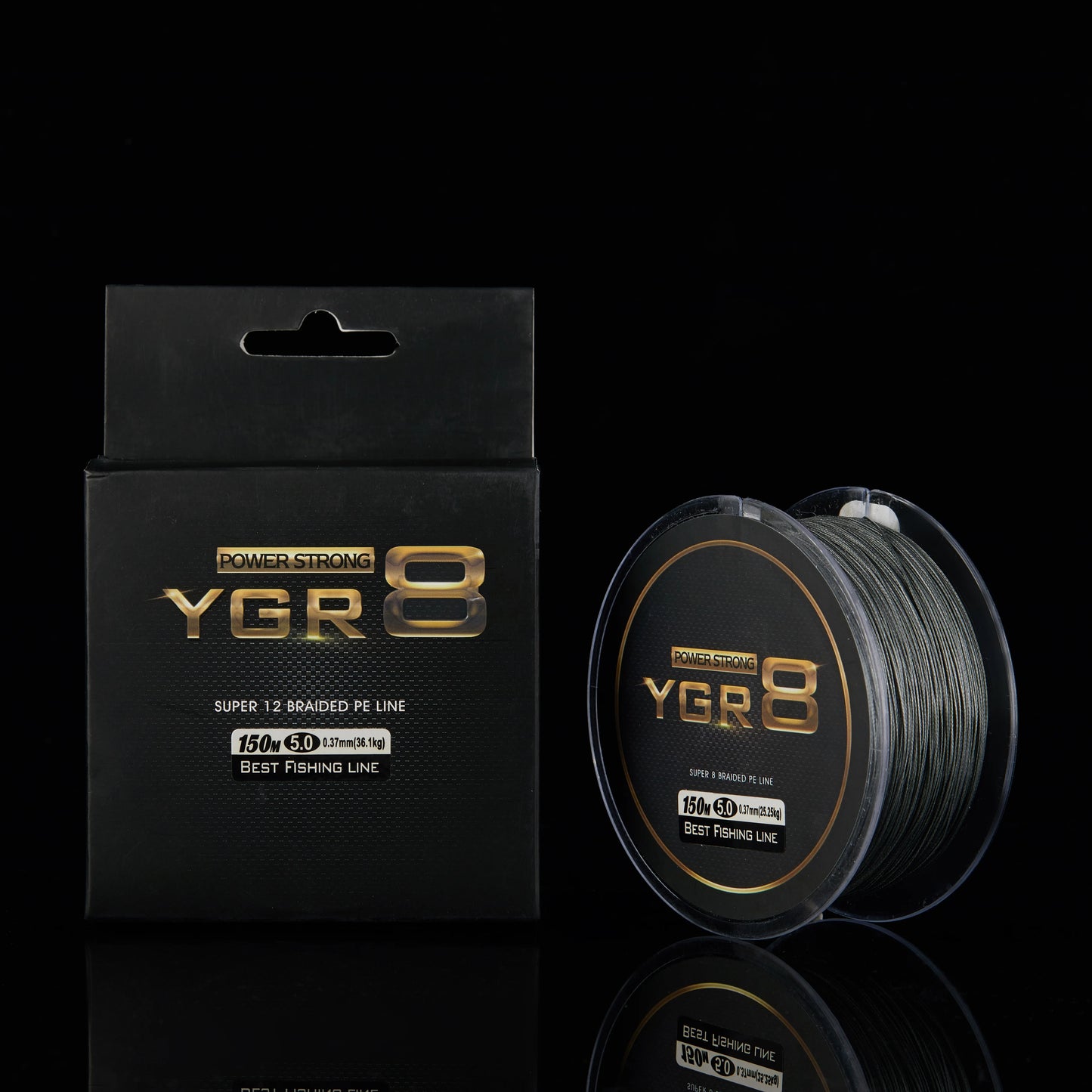 8-Strand Braided Fishing Line — 150m PE, Abrasion-Resistant