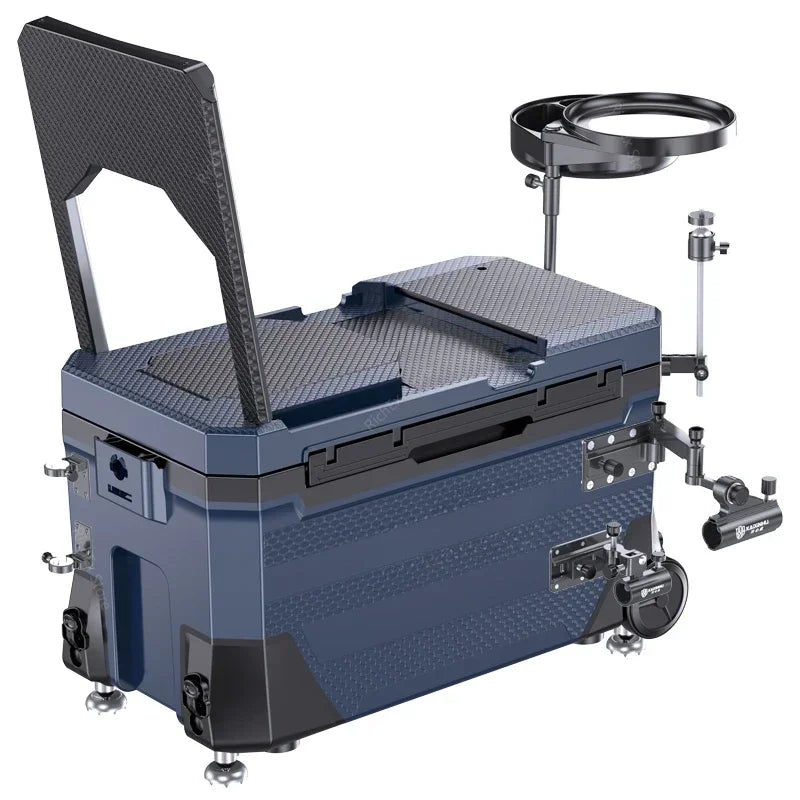 Fishing Seat Box Station — Backrest, Legs & Wheels
