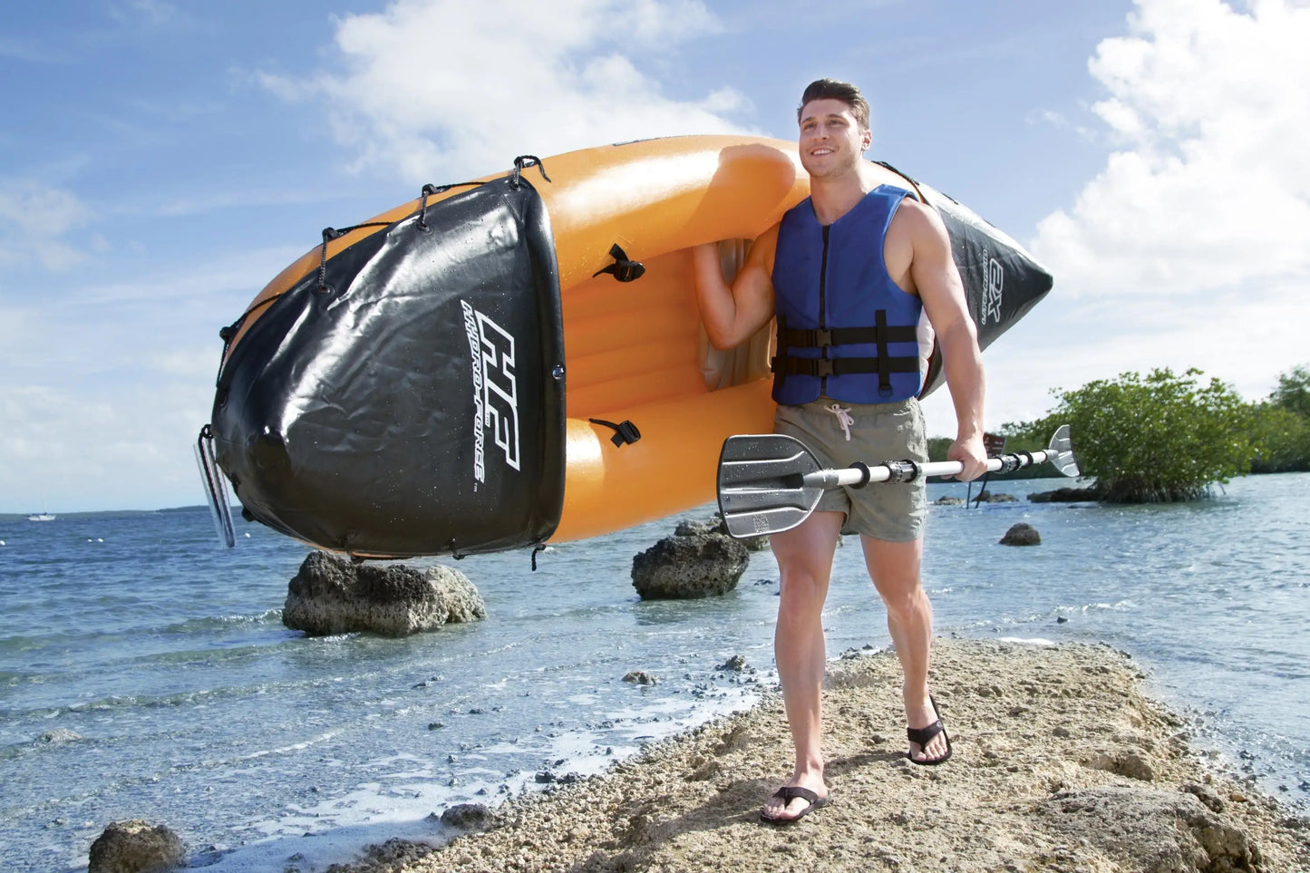 Lite-Rapid 2-Person Inflatable Kayak Set with Paddles