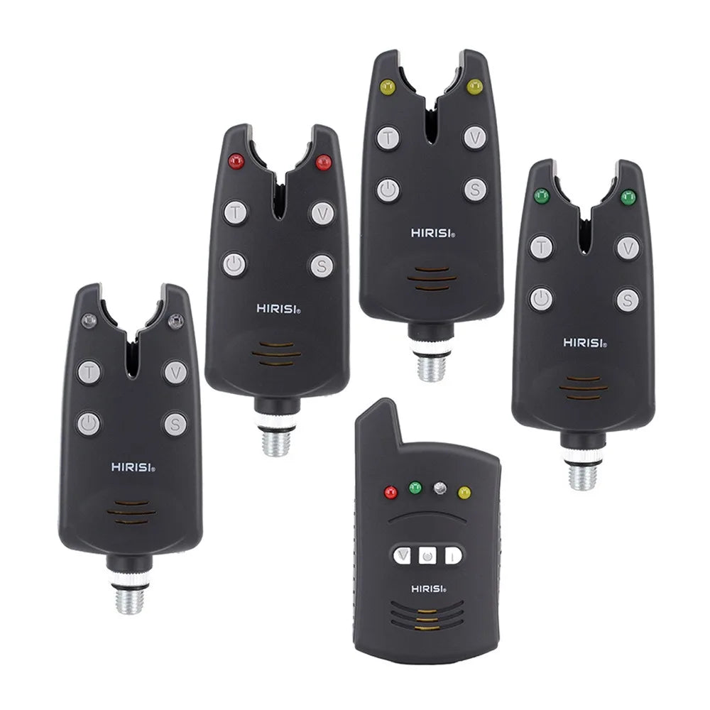 Wireless Carp Bite Alarm Set — 4 Alarms + Receiver, Case