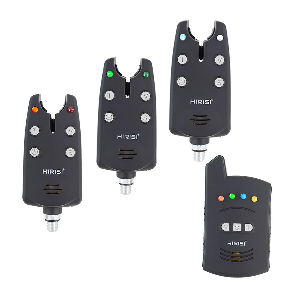 Wireless Carp Bite Alarm Set — 4 Alarms + Receiver, Case