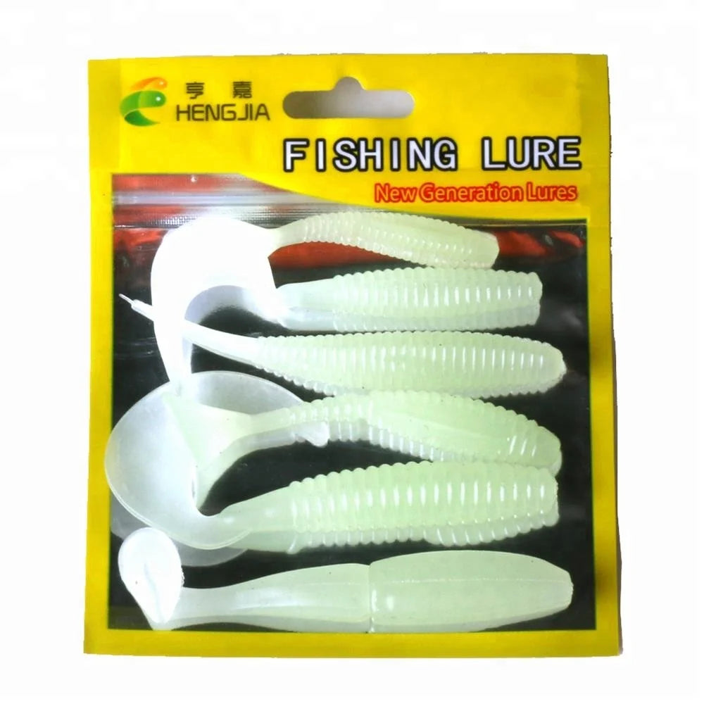Glow Soft Swimbait Set — 6 Luminous Paddle-Tail Lures