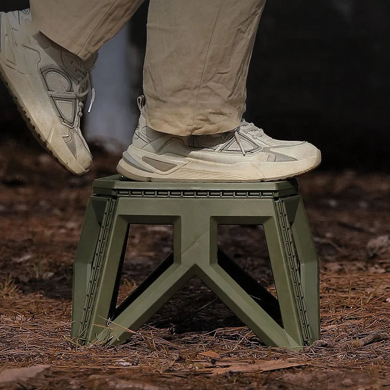 Folding Camp Stool - Compact Carry-Handle Seat