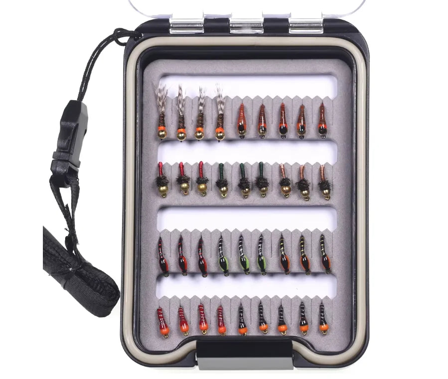 36-Piece Wet Fly & Nymph Kit with Waterproof Box