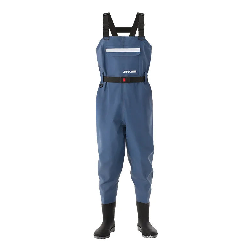 Bootfoot Chest Waders - Waterproof Nylon, Attached Boots
