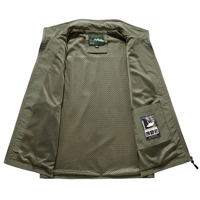 Mens Fishing Vest — Multi-Pocket, Breathable Mesh