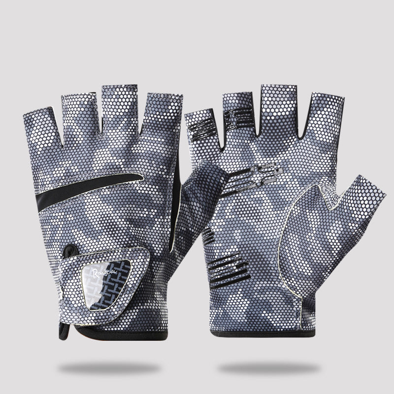 Sun-Protection Fishing Gloves — 3-Cut Finger, Breathable