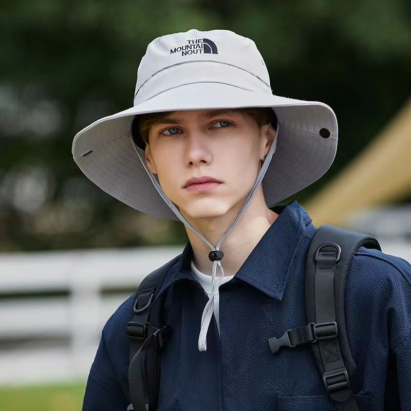 Wide-Brim Boonie Fishing Hat - UPF Sun Shade, Chin Strap