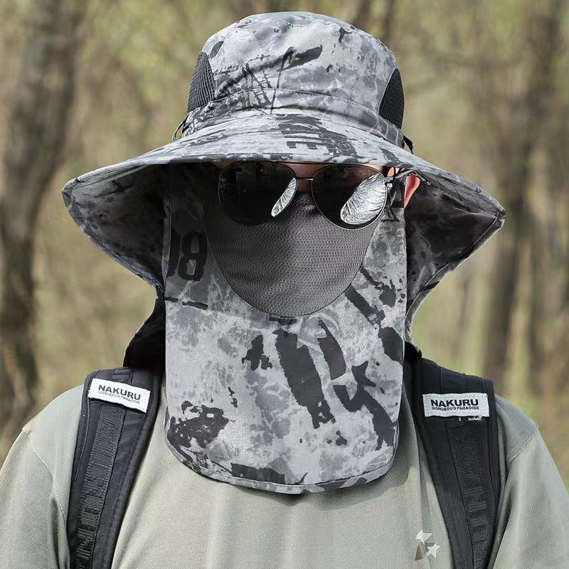 Sun Protection Fishing Hat - Removable Face Cover & Neck Flap