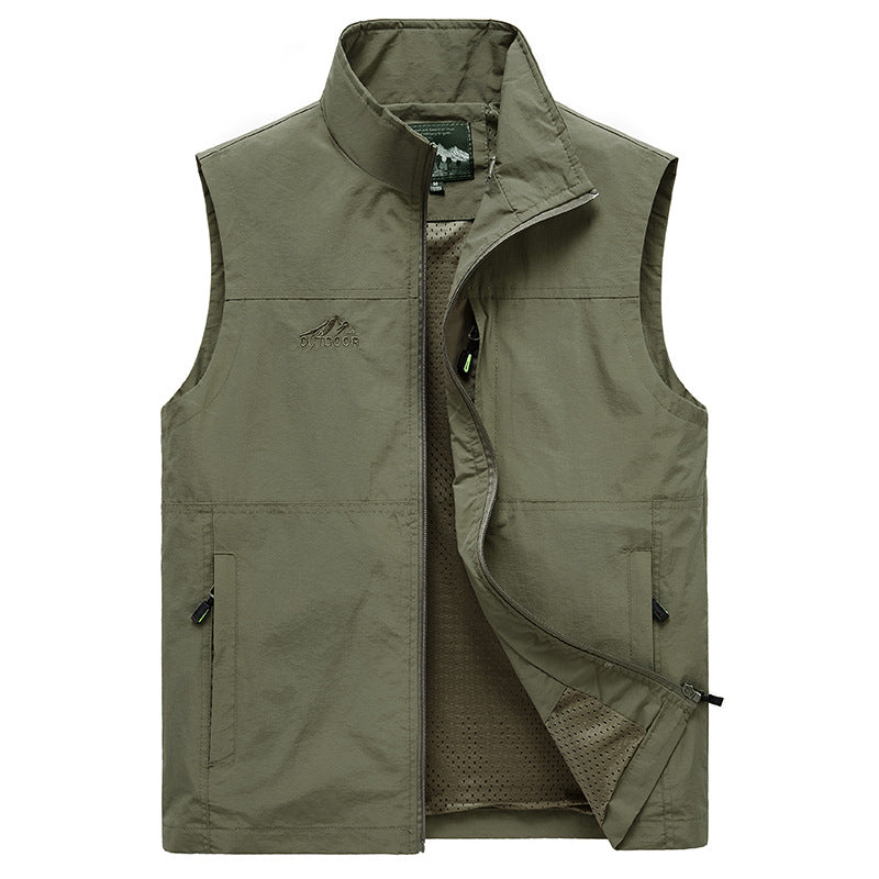 Mens Fishing Vest — Multi-Pocket, Breathable Mesh