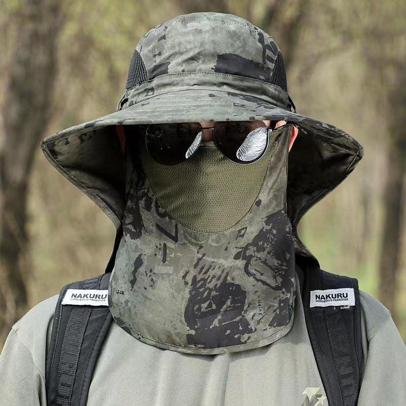 Sun Protection Fishing Hat - Removable Face Cover & Neck Flap
