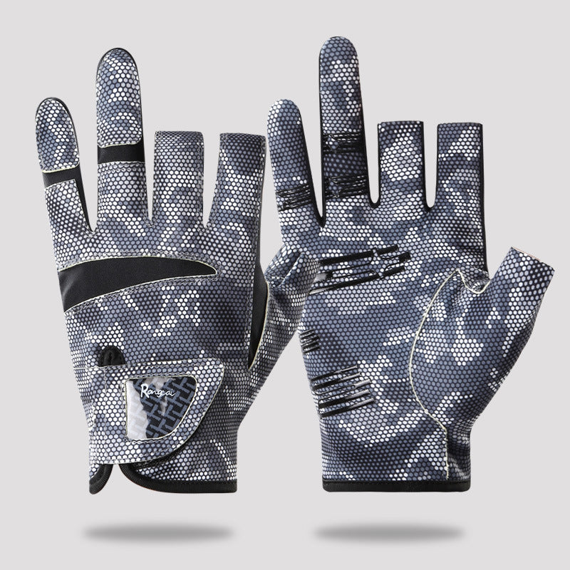 Sun-Protection Fishing Gloves — 3-Cut Finger, Breathable