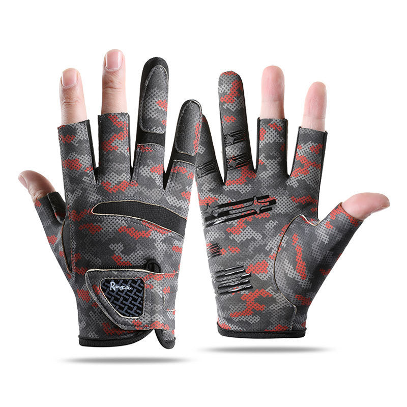 Fishing Gloves — 3-Cut Finger, UV Sun Protection & Anti-Slip