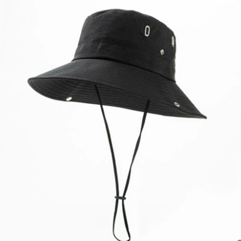 Wide-Brim Boonie Fishing Hat - UPF Sun Shade, Chin Strap