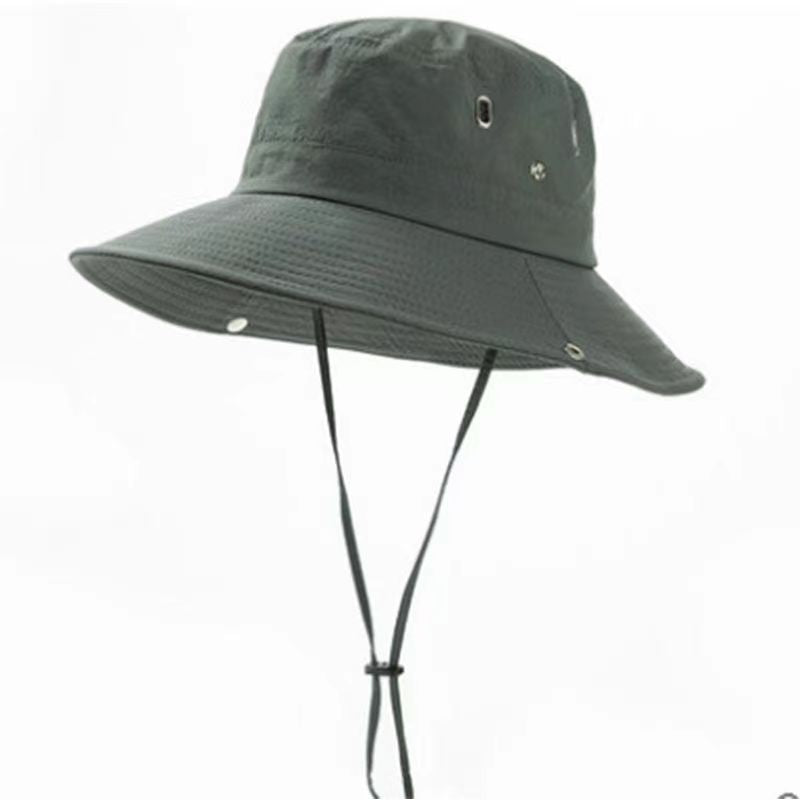 Wide-Brim Boonie Fishing Hat - UPF Sun Shade, Chin Strap