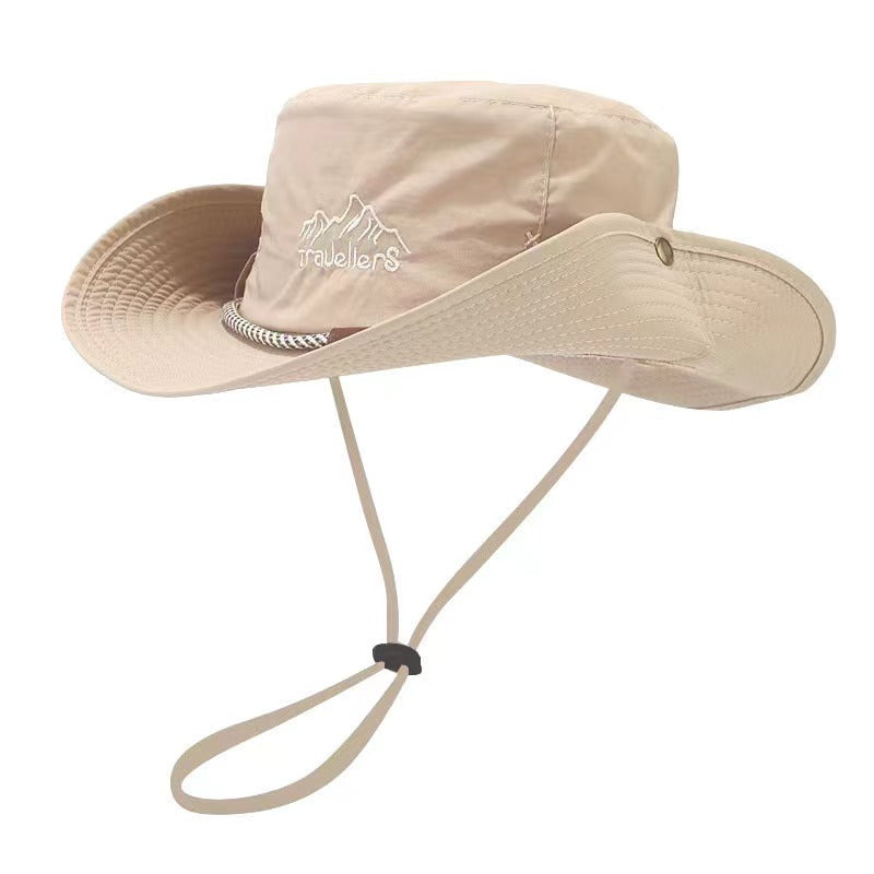 Wide-Brim Boonie Fishing Hat - UPF Sun Shade, Chin Strap