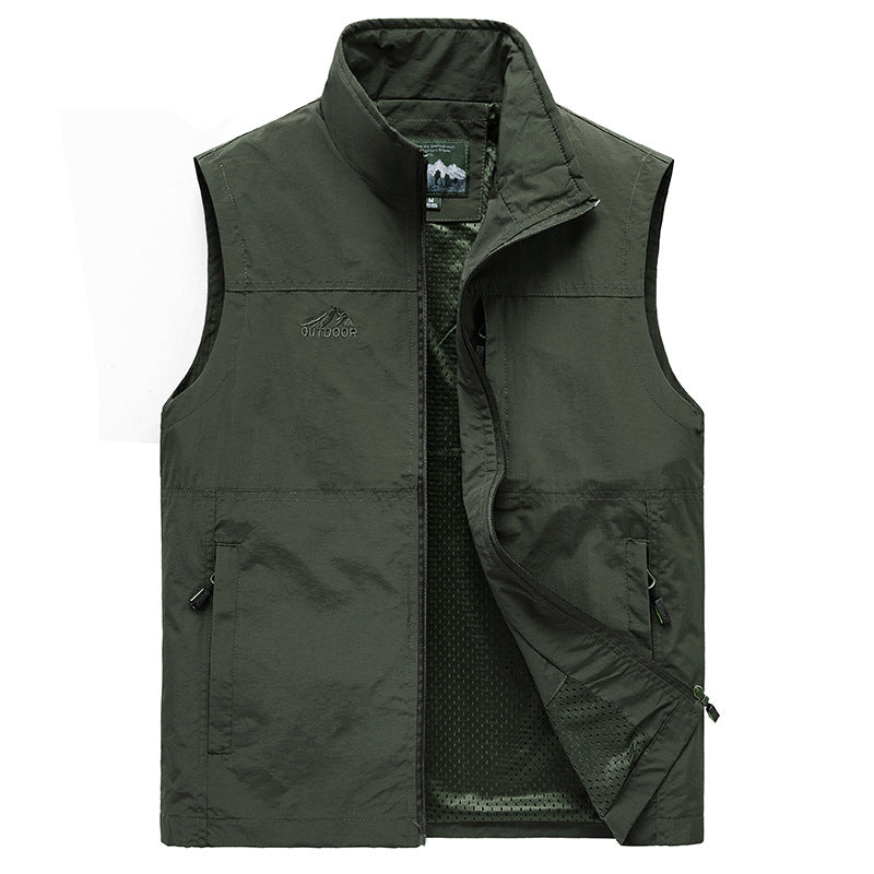 Mens Fishing Vest — Multi-Pocket, Breathable Mesh