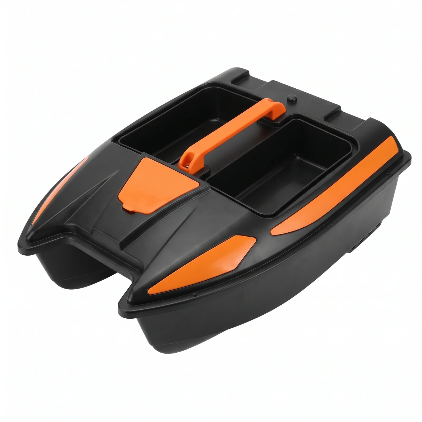 Remote control fishing bait boat with bait hoppers