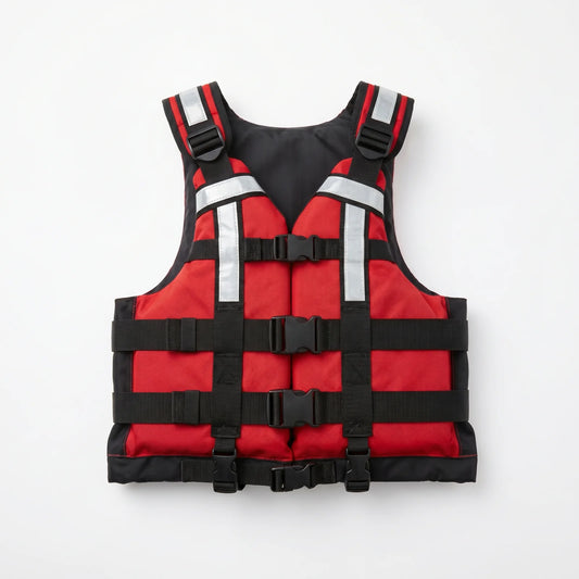 Red rescue life jacket PFD vest